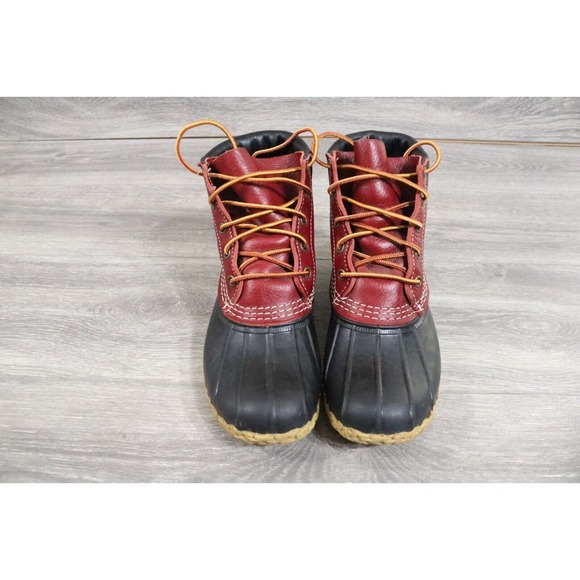 SIZE 6m Womens LL Bean Boots 6" Red Burgundy Duck Boots Limited Edition - Picture 6 of 9